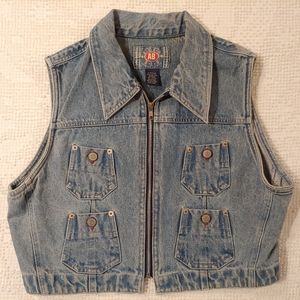 Vintage Distressed Aeroblu Denim Vest